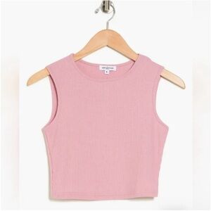 Area Stars Waffle Knit Crop Tank Top pink size small nwot